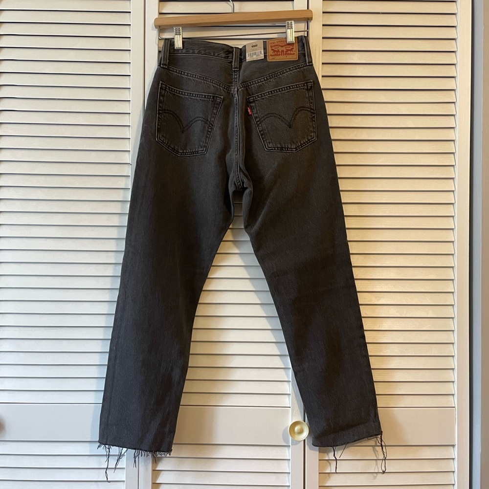 Levi's 501 Original Cropped Jeans Grey/Black 25x26 - Picture 2 of 7
